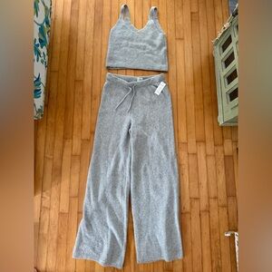 NWT Gray Knit Tank and Pants Set size medium